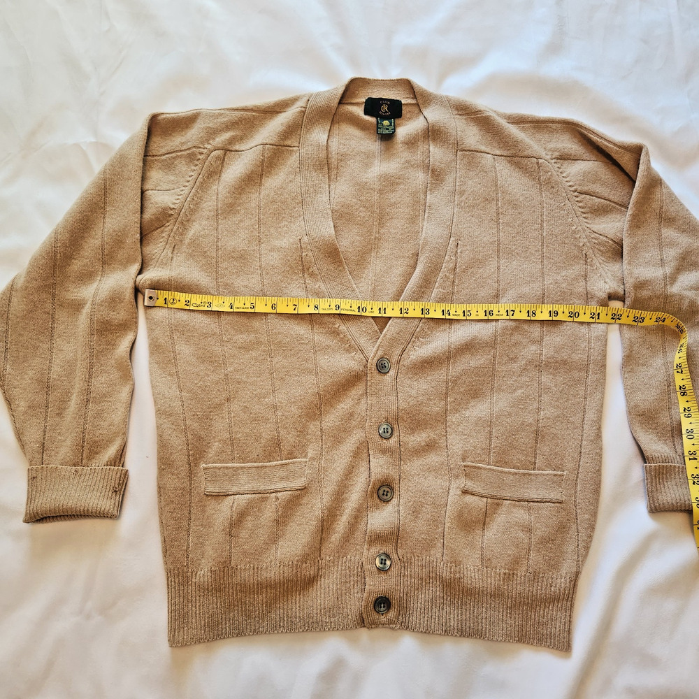 Vintage Club Room 100% Lambswool Camel Cardigan Men’s Small